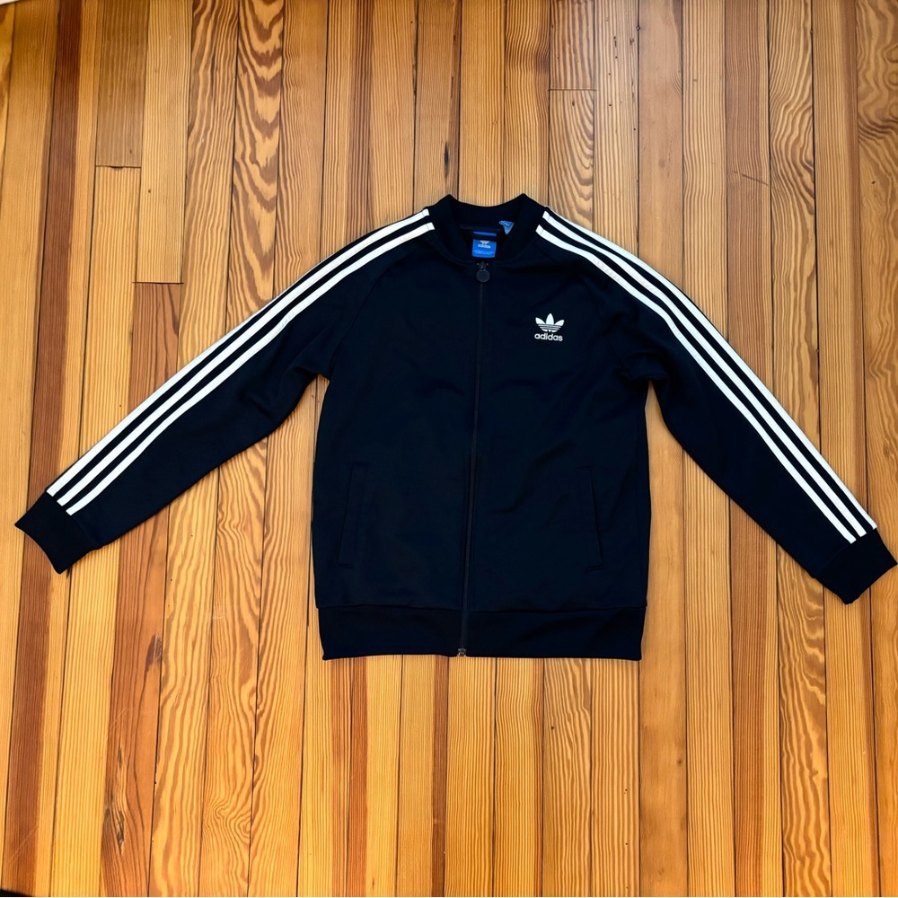 Adidas 90s Track Jacket in Navy and White Stripe - Picture 2 of 6